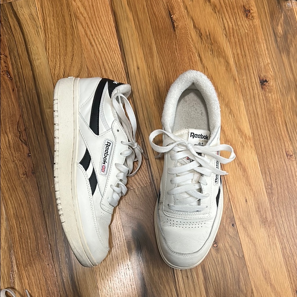 Reebok Classic White and Black Sneakers